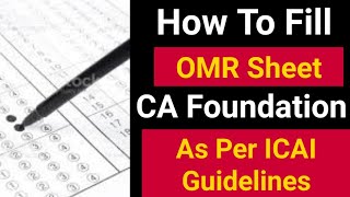 How To Fill Ca Foundation Omr Answersheet As Per Icai New Guideline Ca