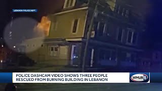 3 people rescued after being trapped on roof of burning building in Lebanon