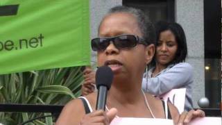 Slut Means Speak Up picket outside CPS -- Sara, Women of Colour GWS