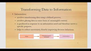 I C T in business Lecture 1 -  Information System and Information Technology