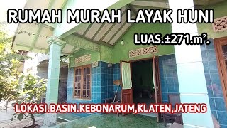 #terjual.🙏🏻dijual Rumah murah Layak Huni.Luas.± 271m².Lokasi.Basin,kebonarum.klaten,jateng