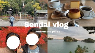 【vlog】神戸の大学生カップル👫 仙台旅行 紅葉の松島 カフェでプリン🍮塩竈でお寿司 食い倒れ旅 #2