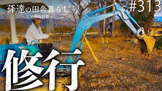 【重機】ユンボ初心者が木の抜根にチャレンジしてみた結果… #313