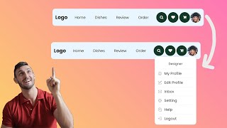 User Account Dropdown With html, CSS and Javascript step by step for beginner || free source code.