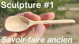 Fabrication d'une petite cuillère en bois, à la main | Sculpture sur bois #1