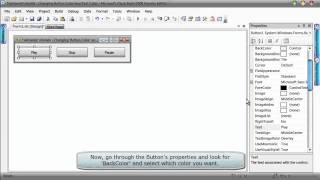 Visual Basic 2008 Express Edition (Beginners Tutorial) - Changing a Button's Color and Text Color