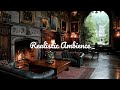 🌧️ Rainy Day in a Grand Scottish Castle | Fireplace Ambience & Cozy Interior | No Ads 🔥🏰