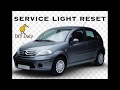 How to reset Citroen C3 service light