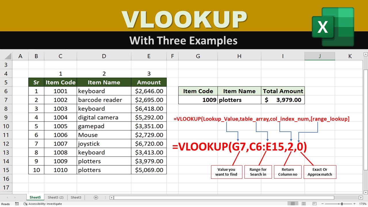 How To Use VLOOKUP Function In Excel | VLOOKUP Formula | Using VLOOKUP ...