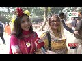 গান ফুল আর ভালোবাসার আবহে বসন্ত বরণ pohela falgun boshonto valentine day somoy tv