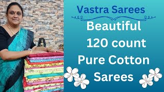 Beautiful 120 count pure cotton block printed sarees@Vastrasarees99