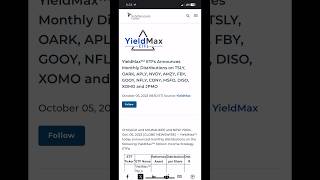 YieldMax Announces for October! Incredible!!