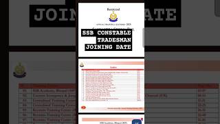 SSB CONSTABLE TRADESMAN 2023-24 VACANCY JOINING DATE OUT SSB CALENDER#ssb #ssbjoining