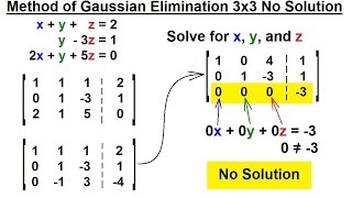 PreCalculus - Matrices & Matrix Applications (8 of 33) Gaussian Elimination: 3x3 Matrix, No Solution