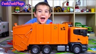 Bruder Scania Garbage Truck Surprise Toy UNBOXING | Playing Recycling | JackJackPlays