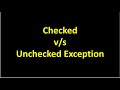 Difference Between Checked and unchecked exception | Interview Question