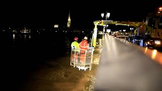 Travaux nocturnes sur le pont de pierre