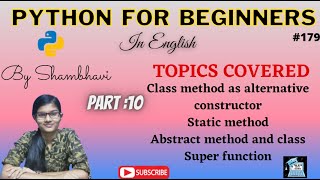 Python for beginners Part:10 | Classes and Object | Static method | abstract class | super function