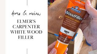 Elmer's White Carpenter Wood Filler to Fix Damaged Veneer on Dresser! Product Review #furnitureflip