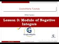 Understanding Modulo: Modulo of negative numbers