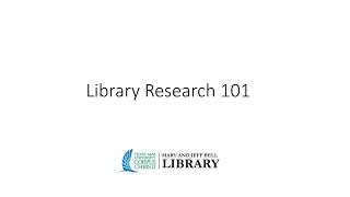 Library Research 101