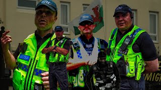 YOU'LL GET ARRESTED FOR AGGRAVATED TRESPASS!!! POLICE ENFORCE FEELINGS - Stradey Park MIGRANT Hotel