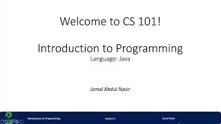 [Lecture-1] CS-101 Introduction to Java Programming