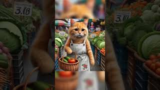 Cute orange cat cooking soup by itself #cat #catvideos #catlover #short #youtubeshorts #aiart #cats