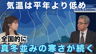 気温は平年より低め　全国的に真冬並みの寒さが続く