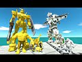 Gold Gundam RX-78 + Gold Hulk Team Rescues Kiryu Mechagodzilla Evolution and Fight  - ARBS