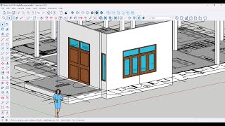 SketchUp 2024 บ้านชั้นเดียว ตอน สร้างผนังและติดตั้งประตูหน้าต่าง