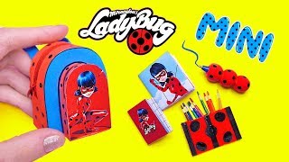 DIY Miniature MIRACULOUS LADYBUG School Supplies - Backpack, Notebook ~ Idea by Alexa DIYS & CRAFTS