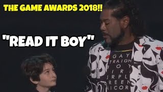 CHRISTOPHER JUDGE "READ IT BOY" CROWD REACTION GAME AWARDS 2018 CONTENT CREATOR OF THE YEAR
