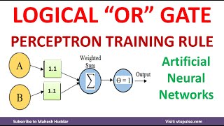 3. OR GATE Perceptron Training Rule | Artificial Neural Networks Machine Learning by Mahesh Huddar