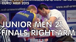 Junior 21 MEN FINAL RIGHT ARM - European Armwrestling Championship 2015 -EURO ARM