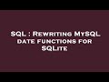 SQL : Rewriting MySQL date functions for SQLite