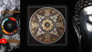 OM MANDALA Painting Gold and Silver