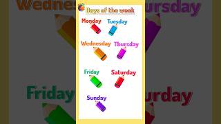 Days of the week learning for kids #kindergarten #preschool