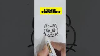 How to draw a Cat || cute cat drawing  step by step tutorial cute cats #viral #youtubeshorts #shorts