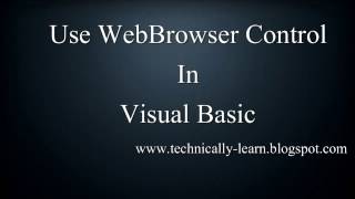How to Use WebBrowser Control in Visual Basic