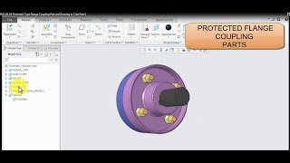 Protected Type Flange Coupling Part and Drawing in Creo Part 1