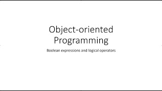Boolean expressions and relational operators