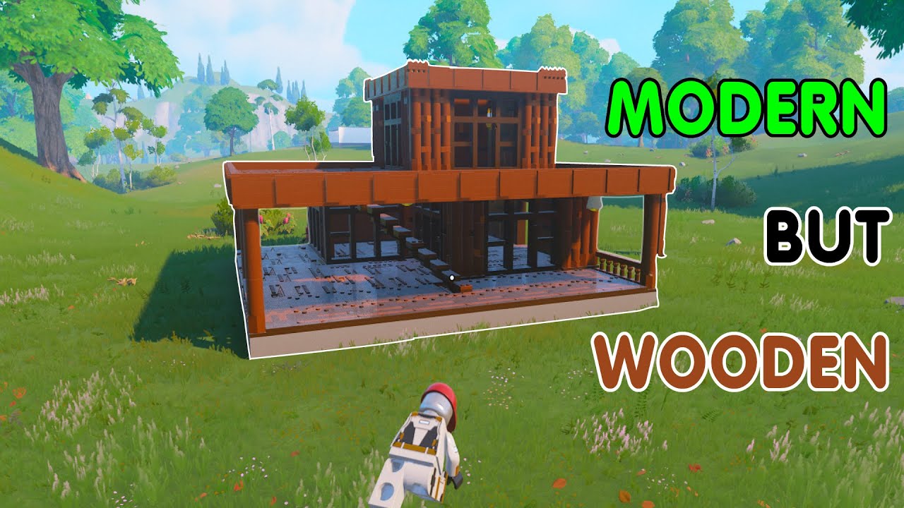 How To Build Modern Log House In Lego Fortnite - YouTube