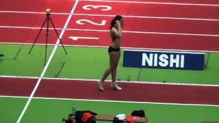 3カ国ジュニア交流室内陸上 女子走幅跳決勝 Lena Malkus 6m07(6th attempt)