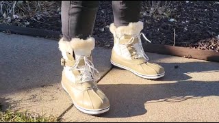 DREAM PAIRS Women's Mid Calf Waterproof Winter Snow Boots