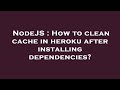 NodeJS : How to clean cache in heroku after installing dependencies?