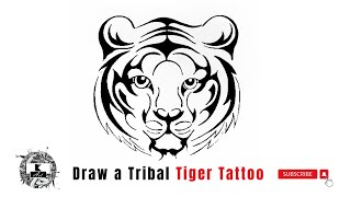 vlog : How to draw a tribal tiger | Tiger tattoo design