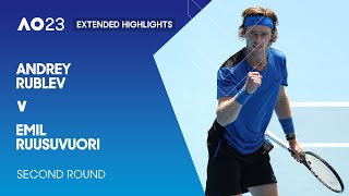 Andrey Rublev v Emil Ruusuvuori Extended Highlights | Australian Open 2023 Second Round