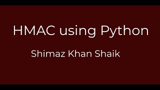 HMAC using python