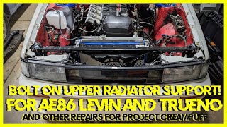 AE86 | 4k | - BOLT ON UPPER RADIATOR SUPPORT and replacing lower mounts and battery tray